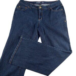 Lane Bryant Women's Slim Boot Cut Jeans Size 20 Dark Wash High Rise Genius Fit